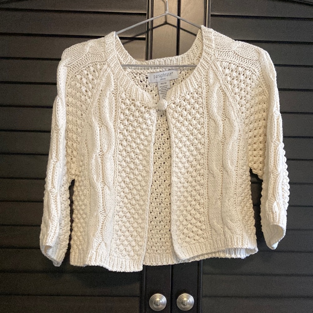 Cropped Cable Knit Cardigan